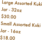 Large Assorted Kuki Jar - 32oz
$30.00
Small Assorted Kuki Jar - 16oz
$18.00